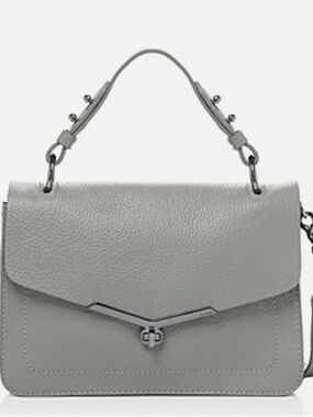 Botkier Pebbled Leather Top-Handle Satchel in Light Gray